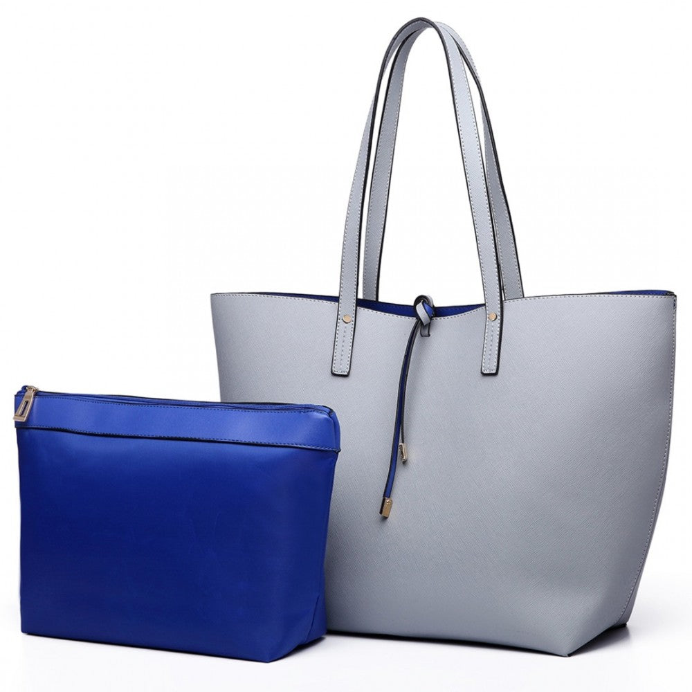 Women Reversible Contrast Shopper Tote Bag