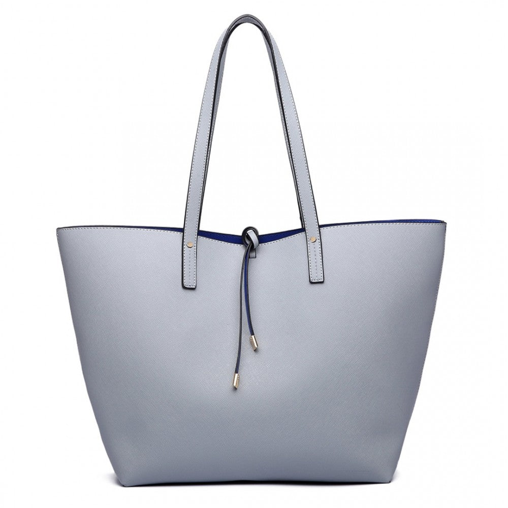 Women Reversible Contrast Shopper Tote Bag