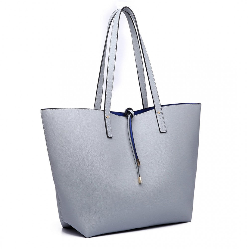 Women Reversible Contrast Shopper Tote Bag