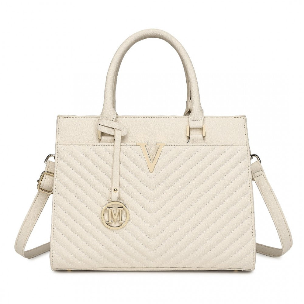 Chic V-Quilted PU Leather Sophisticated Handbag