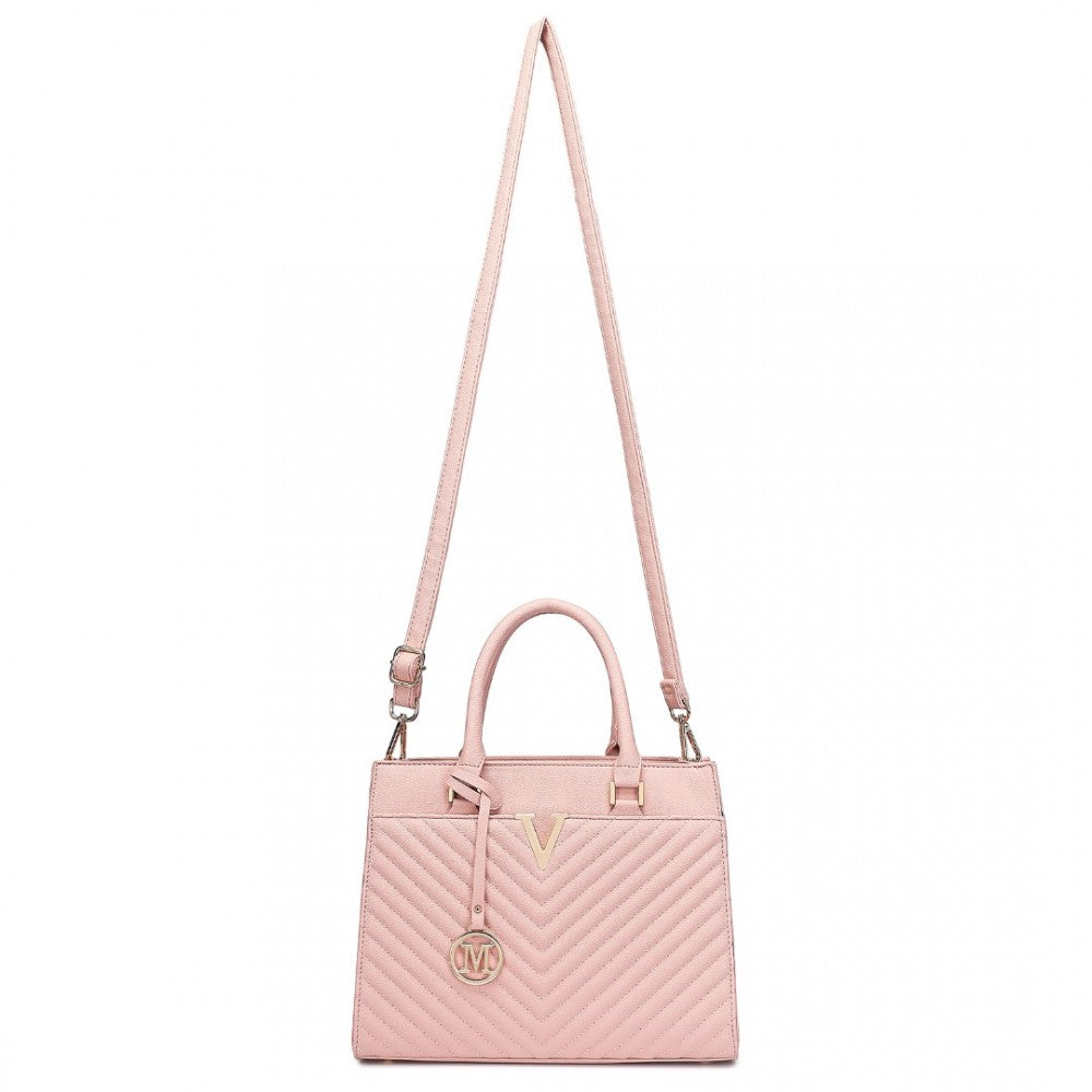 Chic V-Quilted PU Leather Sophisticated Handbag